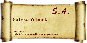 Spinka Albert névjegykártya